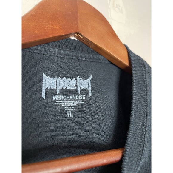 Justin Beiber Purpose Tour Black Tshirt Graphic Youth Kids Large Womens Small - Picture 4 of 5